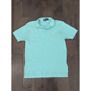 Ralph Lauren Men Classic Fit Size Small Mint Short Sleeve Polo Shirt Yellow Pony
